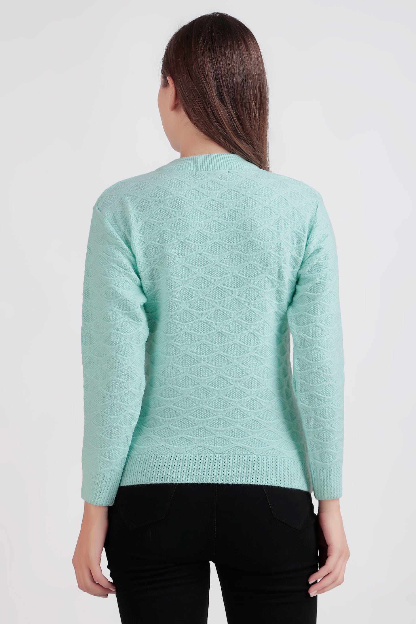 Women's Crop Wolly Sweater - Soft & Warm Pullover | Self Designed