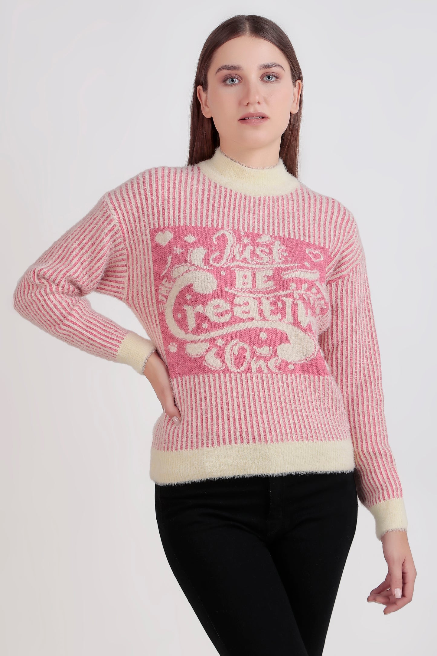 Women's Crop Wool Sweater - Soft & Warm Pullover | Just Be Creative