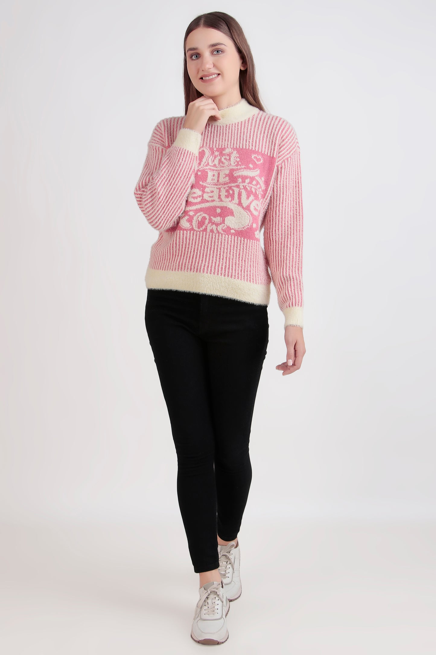 Women's Crop Wool Sweater - Soft & Warm Pullover | Just Be Creative