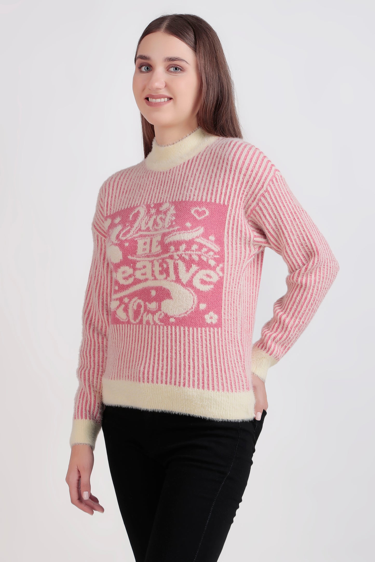 Women's Crop Wool Sweater - Soft & Warm Pullover | Just Be Creative