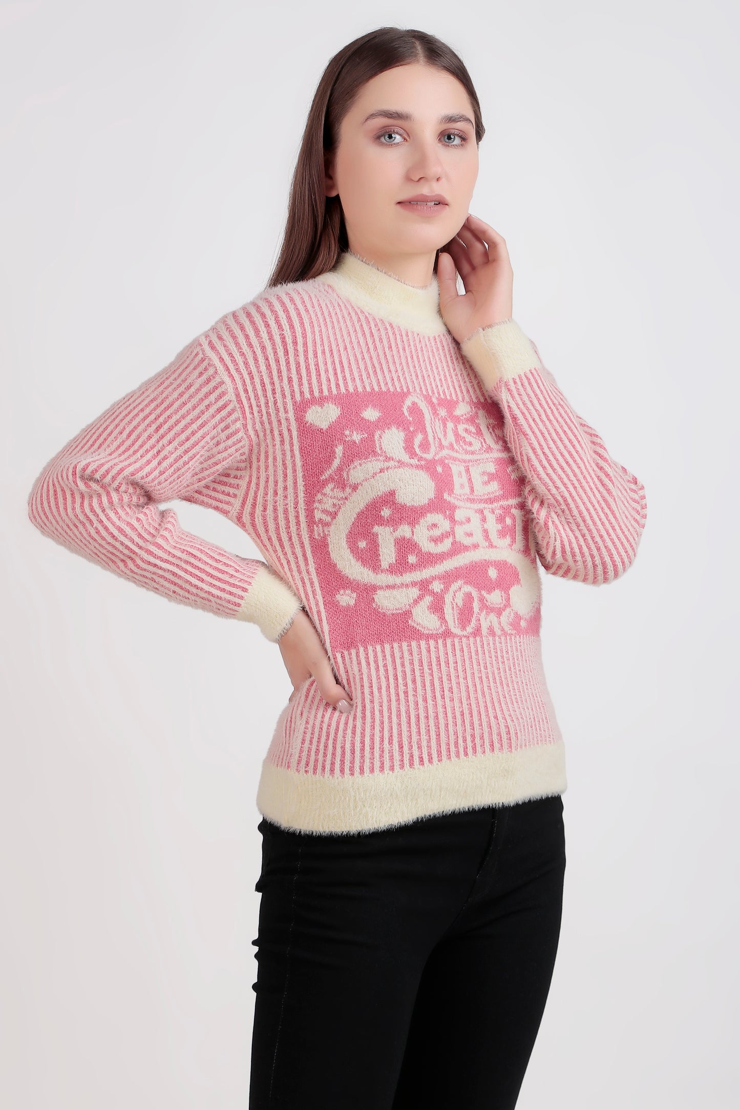 Women's Crop Wool Sweater - Soft & Warm Pullover | Just Be Creative