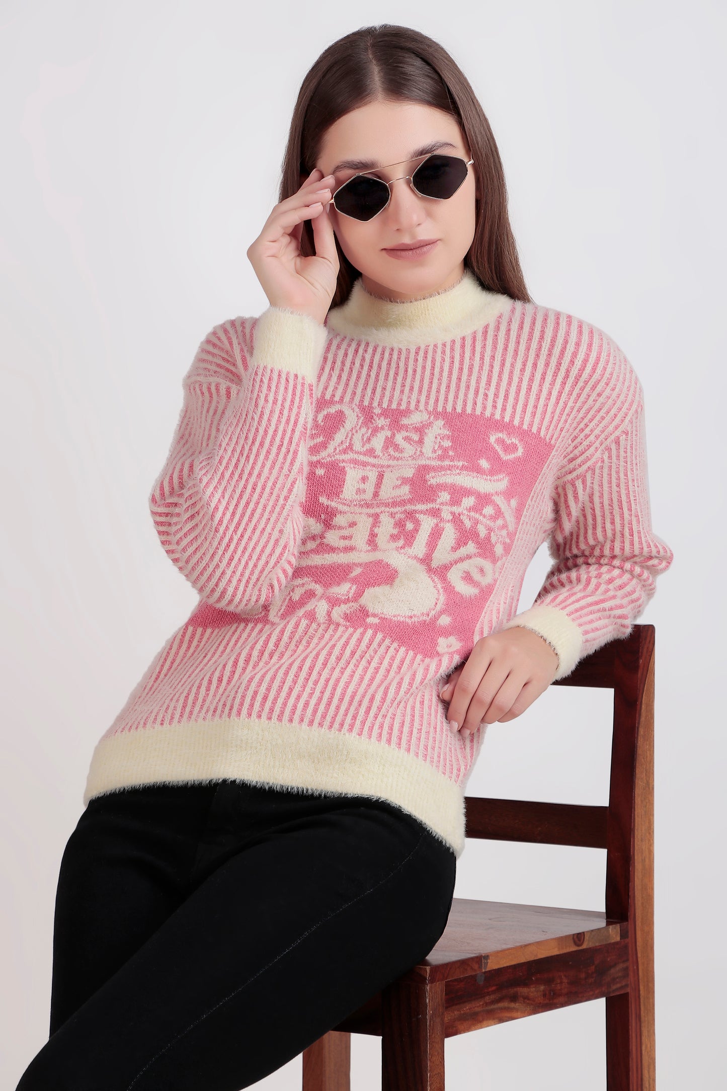 Women's Crop Wool Sweater - Soft & Warm Pullover | Just Be Creative