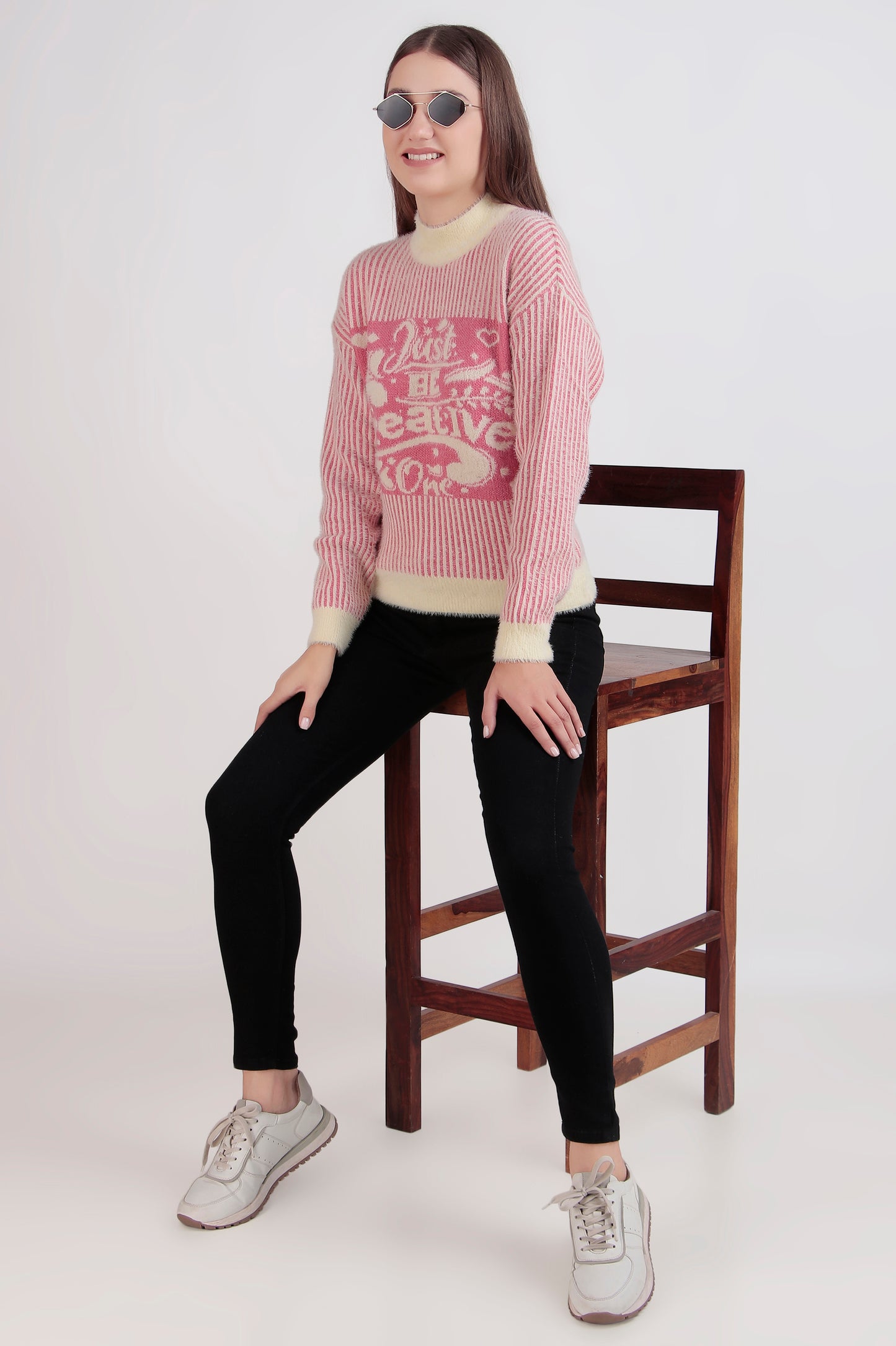 Women's Crop Wool Sweater - Soft & Warm Pullover | Just Be Creative