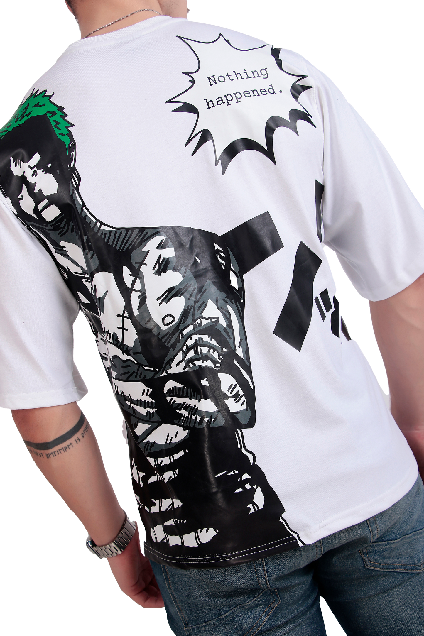 ALPHA-BETA Zoro - One Piece Anime T-Shirt | Unisex Oversized Fit | “Nothing Happened”