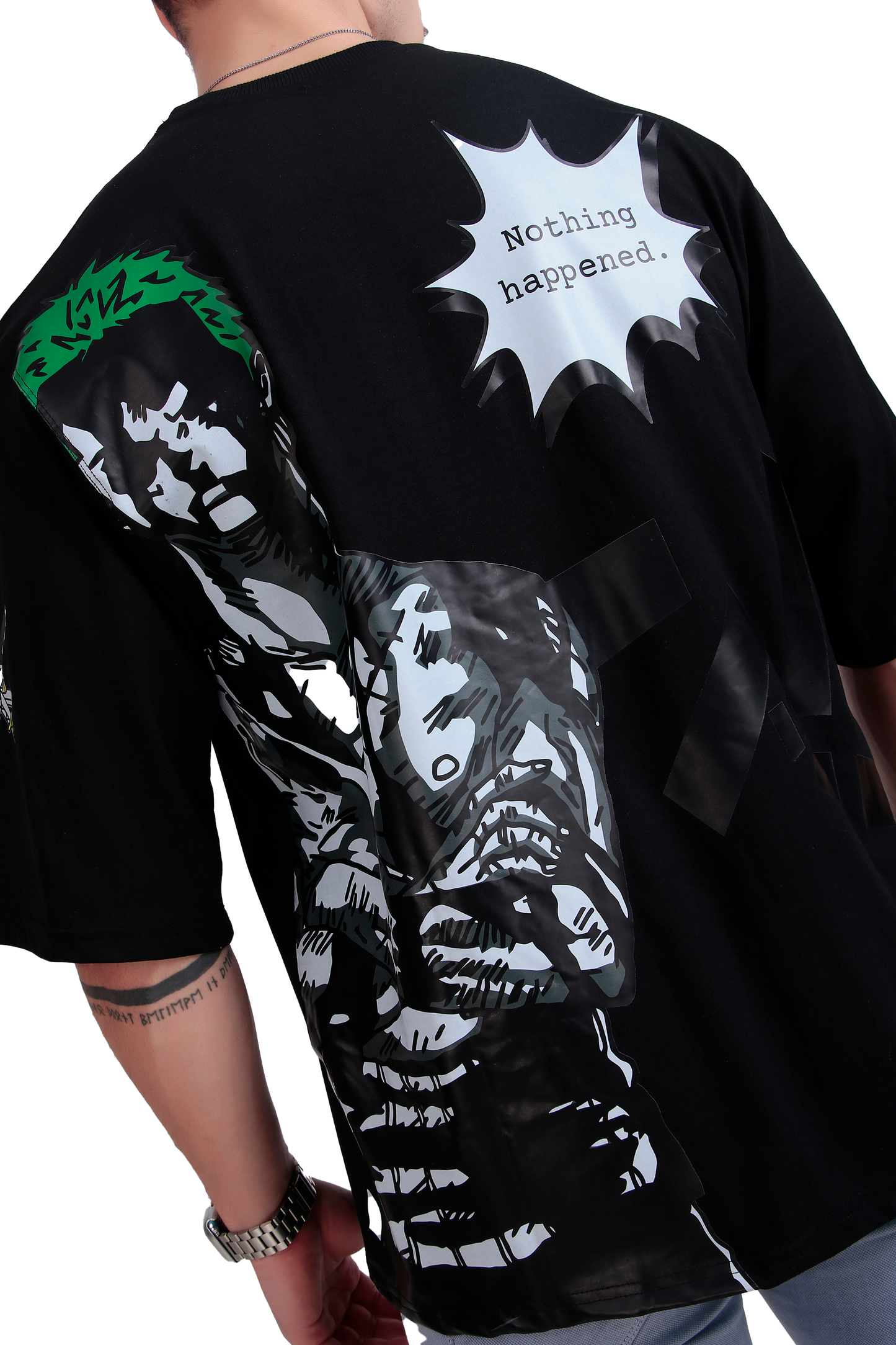 ALPHA-BETA Zoro - One Piece Anime T-Shirt | Unisex Oversized Fit | “Nothing Happened”