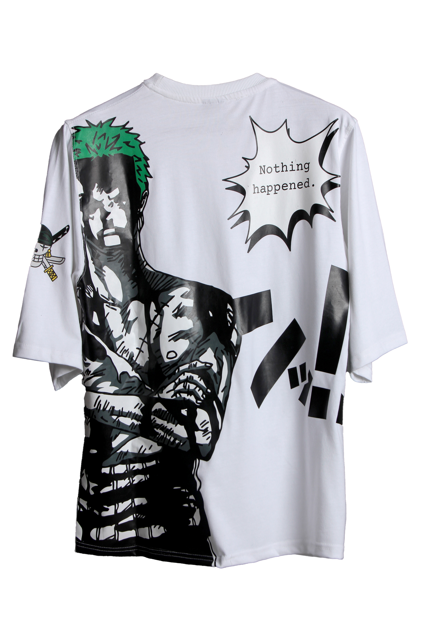 ALPHA-BETA Zoro - One Piece Anime T-Shirt | Unisex Oversized Fit | “Nothing Happened”