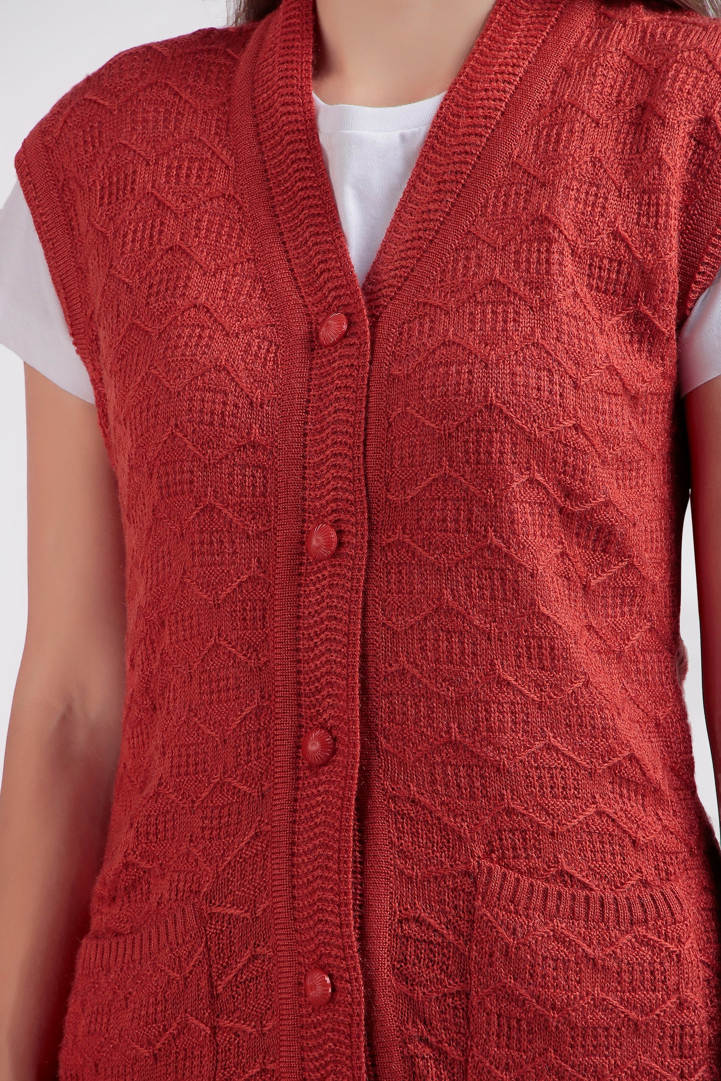 Sleeveless Cardigan with Buttons – Comfortable Layering Essential