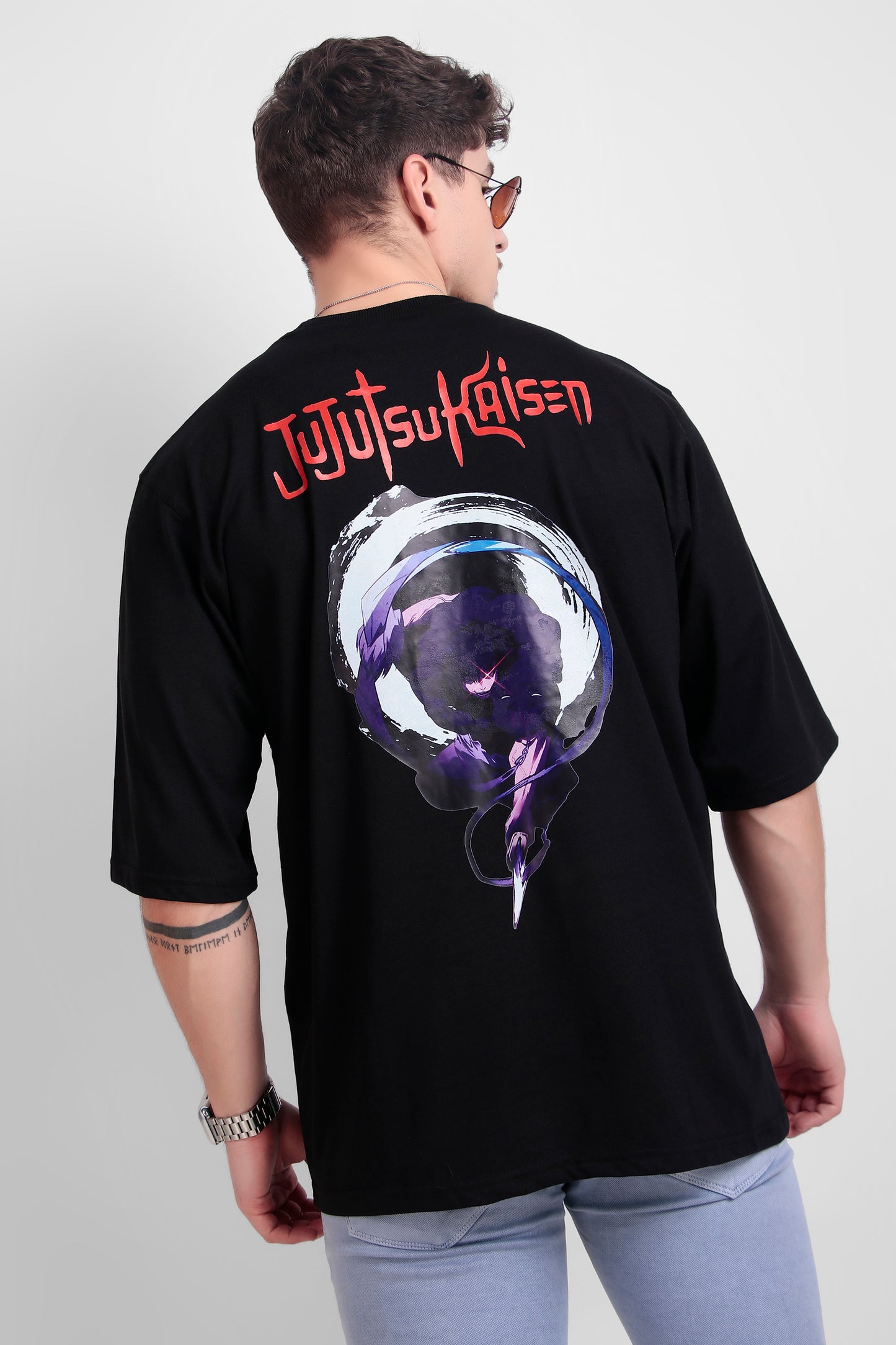 ALPHA-BETA Jujutsu Kaisen Black Anime T-Shirt | Unisex Oversized Fit | 'Toji Fushiguro'