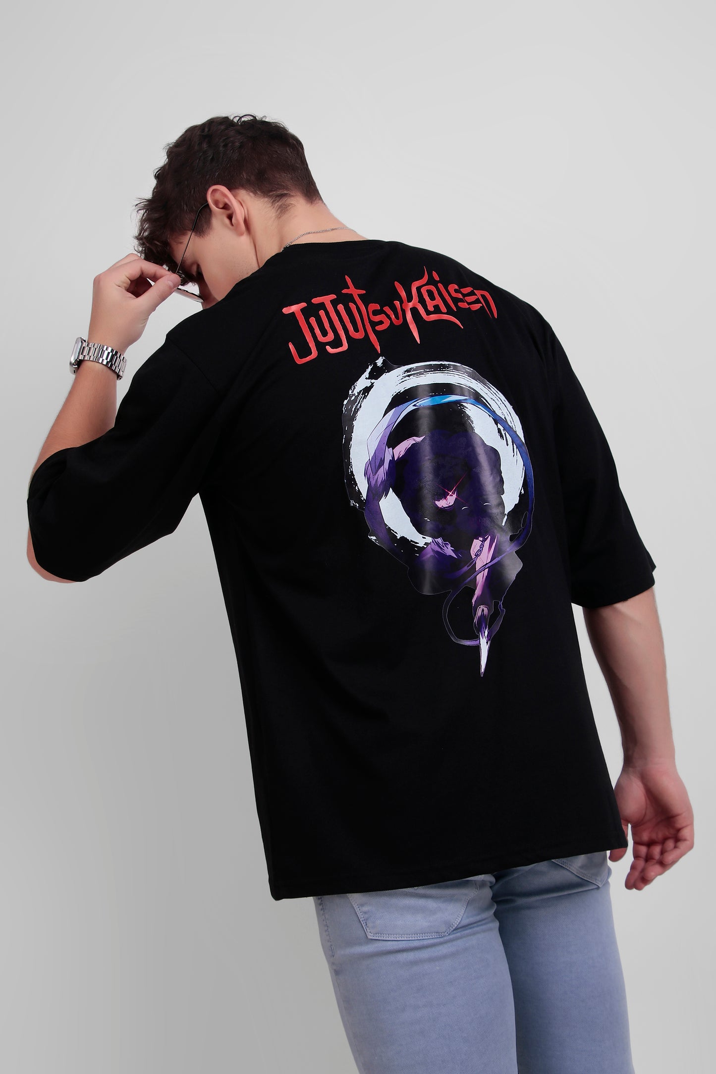 ALPHA-BETA Jujutsu Kaisen Black Anime T-Shirt | Unisex Oversized Fit | 'Toji Fushiguro'
