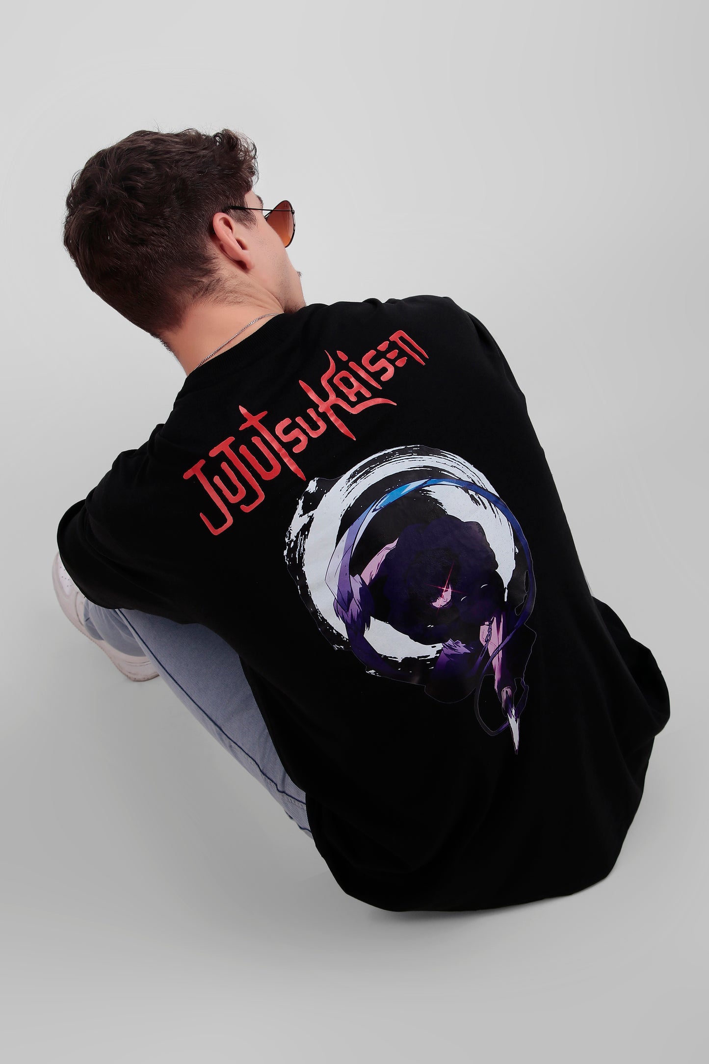 ALPHA-BETA Jujutsu Kaisen Black Anime T-Shirt | Unisex Oversized Fit | 'Toji Fushiguro'