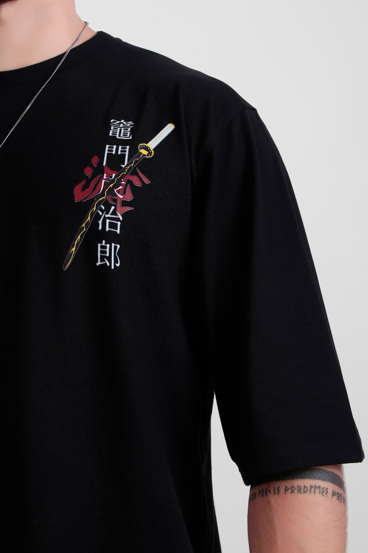 ALPHA-BETA Demon Slayer Black Anime T-Shirt | Unisex Oversized Fit | “Zenitsu Agatsuma”