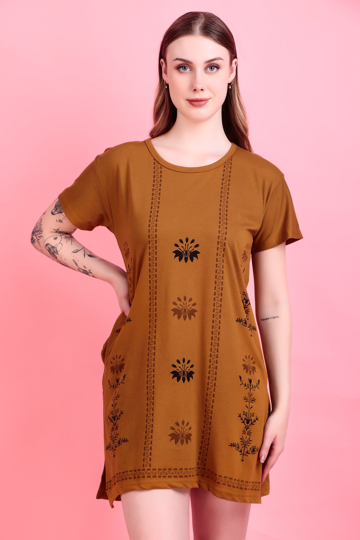 D-LINE Women's Cotton Printed Long Tshirt Combo (Pack of 3)