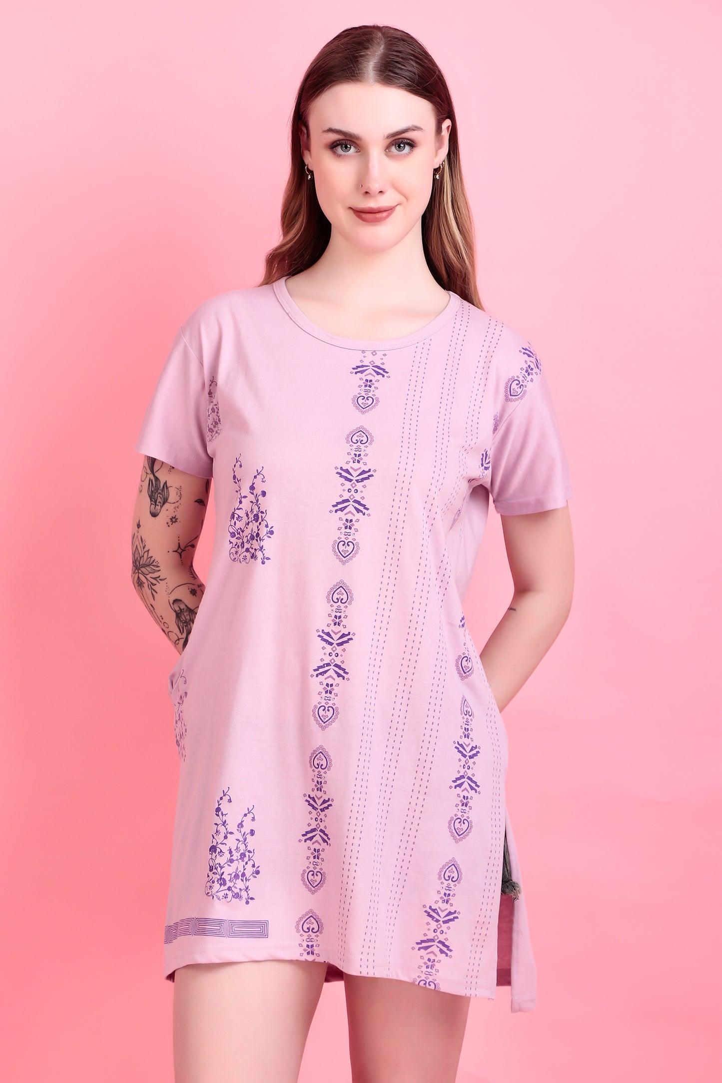 D-LINE Women's Cotton Printed Long Tshirt Combo (Pack of 3)