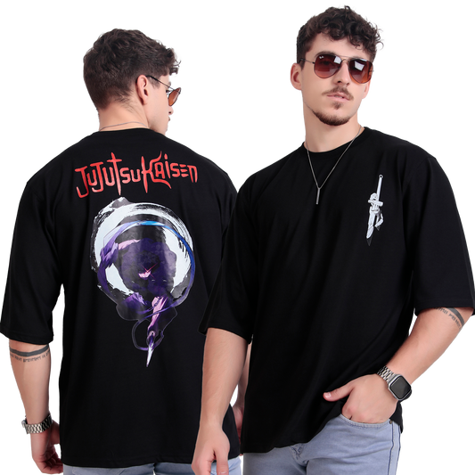 ALPHA-BETA Jujutsu Kaisen Black Anime T-Shirt | Unisex Oversized Fit | 'Toji Fushiguro'